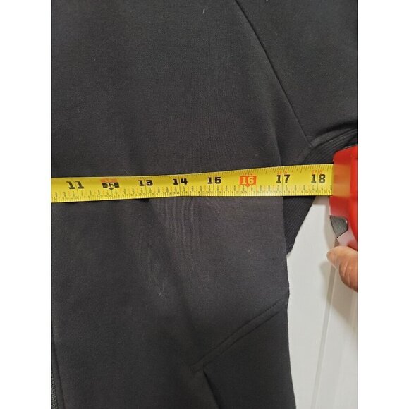 Athleta Black Zip-Up Hoodie Sweatshirt With Drawstring Hood Size L - Picture 10 of 16